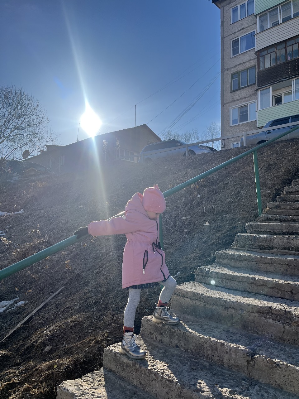 on stair